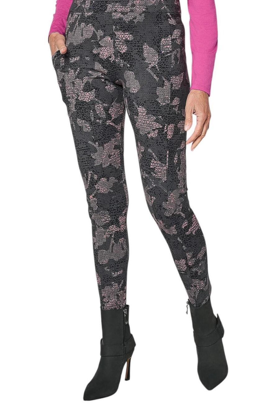 LOGO Layers by Lori Goldstein Printed Leggings Black - Petite